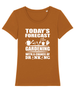 GARDENING Tricou mânecă scurtă guler larg fitted Damă Expresser