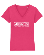 CHITARA Tricou mânecă scurtă guler V Damă Evoker