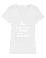 HORSE Tricou mânecă scurtă guler V Damă Evoker