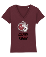 Capricorn Capri Korn Tricou mânecă scurtă guler V Damă Evoker