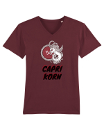 Capricorn Capri Korn Tricou mânecă scurtă guler V Bărbat Presenter