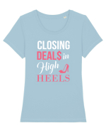 HIGH HEELS Tricou mânecă scurtă guler larg fitted Damă Expresser