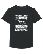 HORSE RIDING Tricou mânecă scurtă guler larg Bărbat Skater