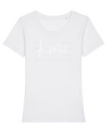 HORSE Tricou mânecă scurtă guler larg fitted Damă Expresser