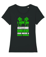 CAFFEINE Tricou mânecă scurtă guler larg fitted Damă Expresser