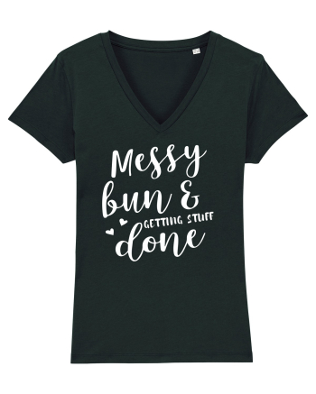 Messy bun getting stuff done Black