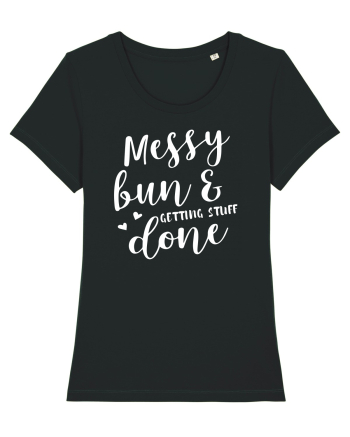 Messy bun getting stuff done Black