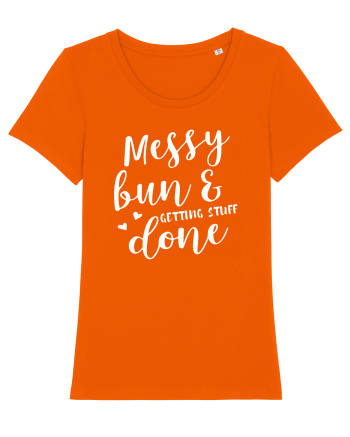 Messy bun getting stuff done Bright Orange