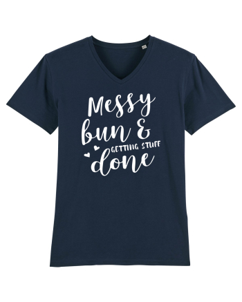 Messy bun getting stuff done French Navy