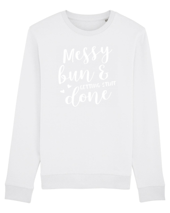 Messy bun getting stuff done White