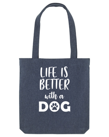 Life is better with a dog. Midnight Blue