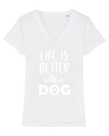 Life is better with a dog. White