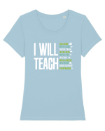 TEACH Tricou mânecă scurtă guler larg fitted Damă Expresser