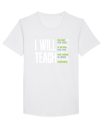 TEACH Tricou mânecă scurtă guler larg Bărbat Skater
