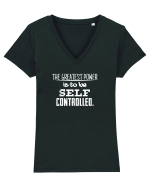 Self controlled Tricou mânecă scurtă guler V Damă Evoker