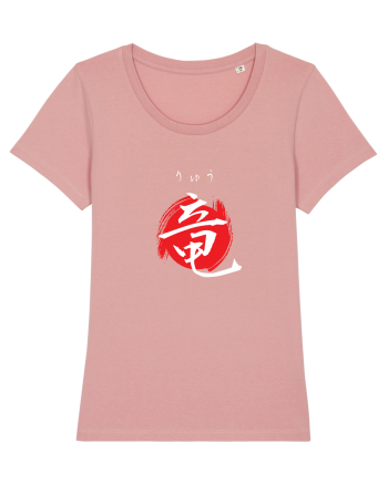 Dragon în Japoneză (ryuu, hiragana și kanji) alb și roșu Canyon Pink
