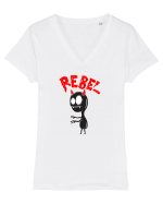 Rebel Tricou mânecă scurtă guler V Damă Evoker