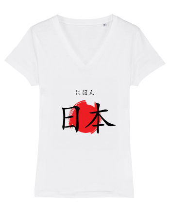 Japonia în Japoneză (nihon, hiragana și kanji) White