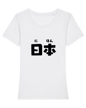 Japonia în Japoneză (nihon, hiragana și kanji) ver 2 White