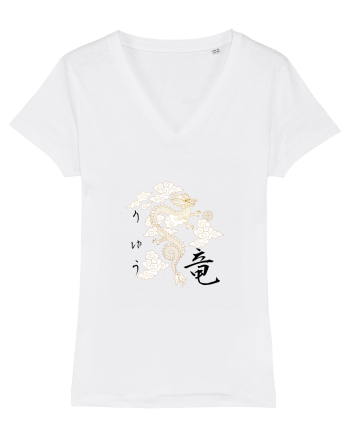 Dragon în Japoneză (ryuu) negru White