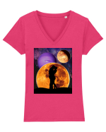 Love In The Moonlight  Tricou mânecă scurtă guler V Damă Evoker