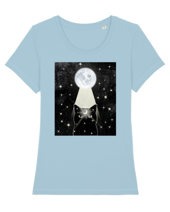 Moon Cat Sky Blue