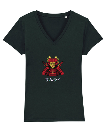 Samurai în Japoneză (pixel art) alb Black