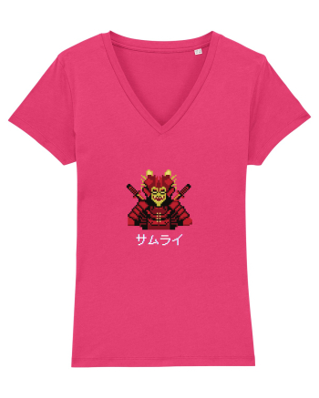 Samurai în Japoneză (pixel art) alb Raspberry