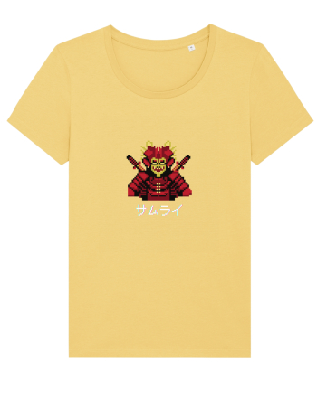 Samurai în Japoneză (pixel art) alb Jojoba