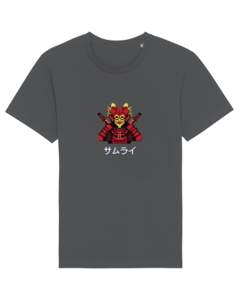 Samurai în Japoneză (pixel art) alb Anthracite