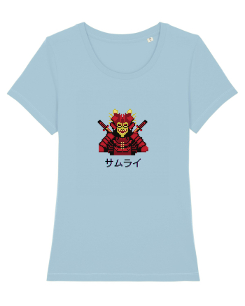 Samurai în Japoneză (pixel art) negru Sky Blue