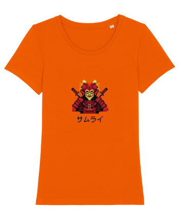 Samurai în Japoneză (pixel art) negru Bright Orange
