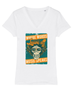 Where Words Leave off Music Speaks Tricou mânecă scurtă guler V Damă Evoker