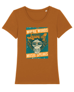 Where Words Leave off Music Speaks Tricou mânecă scurtă guler larg fitted Damă Expresser