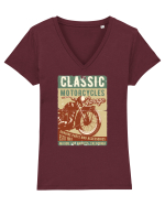 Classic Motorcycles Garage Tricou mânecă scurtă guler V Damă Evoker