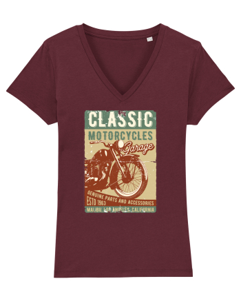 Classic Motorcycles Garage Burgundy