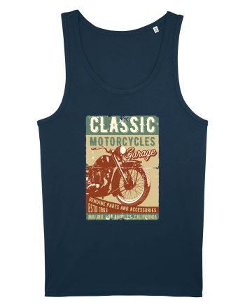 Classic Motorcycles Garage Navy