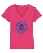 Sunflower skull Tricou mânecă scurtă guler V Damă Evoker