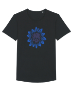Sunflower skull Tricou mânecă scurtă guler larg Bărbat Skater