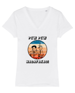 Pew Pew Vaccine Tricou mânecă scurtă guler V Damă Evoker