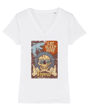 Eat Sleep Surf Repeat White