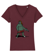 VANATOR GRAS Tricou mânecă scurtă guler V Damă Evoker