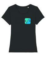 Intertwined Faces Tricou mânecă scurtă guler larg fitted Damă Expresser