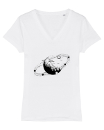 Nature and solar system Tricou mânecă scurtă guler V Damă Evoker