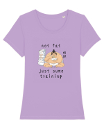 Not Fat Just Sumo Training (negru) Tricou mânecă scurtă guler larg fitted Damă Expresser
