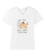 Not Fat Just Sumo Training (negru) Tricou mânecă scurtă guler V Bărbat Presenter