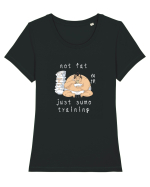 Not Fat Just Sumo Training (alb) Tricou mânecă scurtă guler larg fitted Damă Expresser