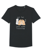 Not Fat Just Sumo Training (alb) Tricou mânecă scurtă guler larg Bărbat Skater