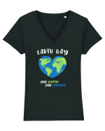 Earth Day Tricou mânecă scurtă guler V Damă Evoker