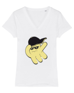 Dabbing Ghost Tricou mânecă scurtă guler V Damă Evoker